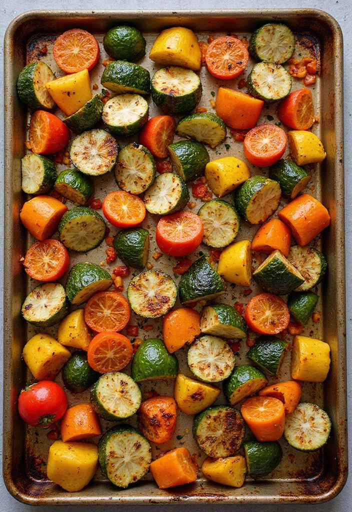 30+ Paleo Sheet Pan Recipes That Make Dinner Effortless 196 30+ Paleo Sheet Pan Recipes That Make Dinner Effortless - 30. Mixed Veggie Sheet Pan Bake