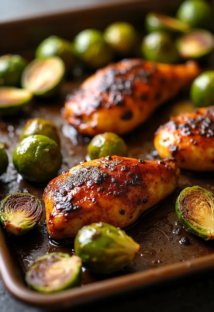 30+ Paleo Sheet Pan Recipes That Make Dinner Effortless 25 30+ Paleo Sheet Pan Recipes That Make Dinner Effortless - 5. Balsamic Glazed Chicken and Brussels Sprouts
