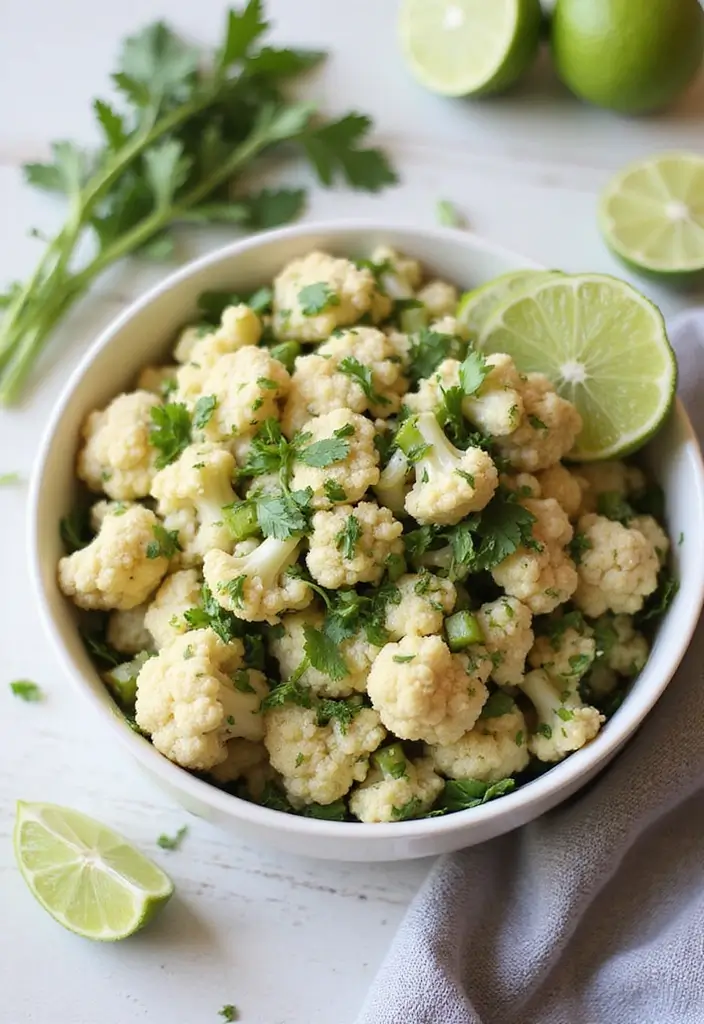 30+ Paleo Side Dish Recipes to Complete Any Meal 31 30+ Paleo Side Dish Recipes to Complete Any Meal - 7. Cilantro Lime Cauliflower Salad