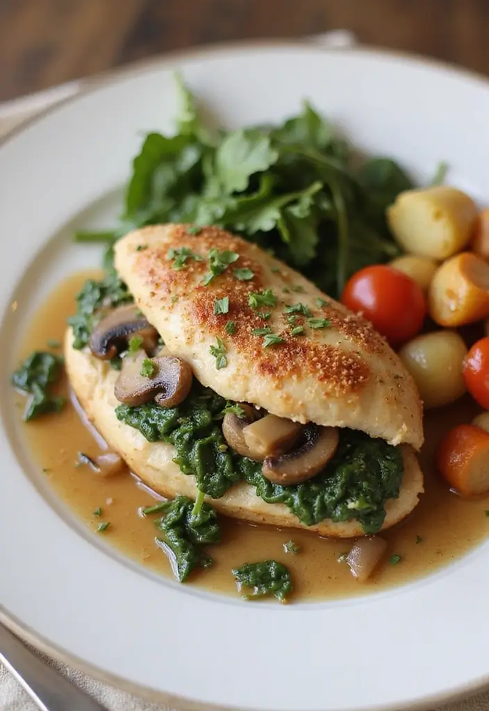 30+ Paleo Whole 30 Recipes That Are Healthy and Satisfying 140 30+ Paleo Whole 30 Recipes That Are Healthy and Satisfying - 24. Mushroom and Spinach Stuffed Chicken